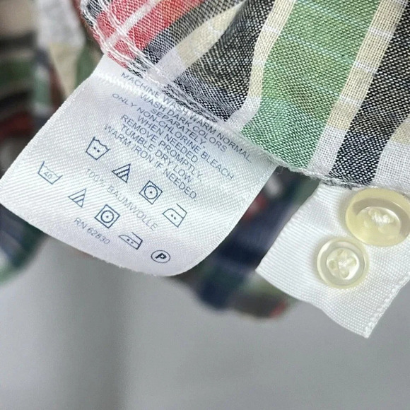 LANDS END Mens Plaid Button Down Shirt Long Sleeve Multicolor Size XL 17-17 1/2 - Picture 6 of 6